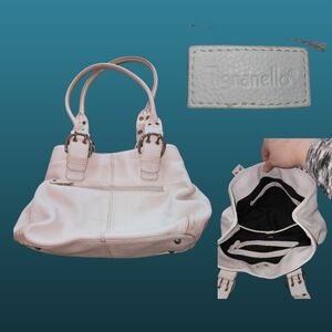 Vintage Tignanello white pebbled leather satchel